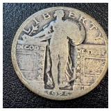 Walking Liberty Quarter Dollars - Four Coins (1925, 1926 x2, 1927) Walking Liberty Quarter Dollars - Four Coins (1925, 1926 x2, 1927)