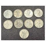 1943 Steel Lincoln Cents - 9 Coins 1943 Steel Lincoln Cents - 9 Coins