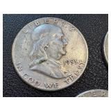 Ben Franklin Half Dollars 1953 - 3 Coins, One With S Mint Mark Ben Franklin Half Dollars 1953 - 3 Coins, One With S Mint Mark