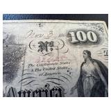 Confederate States of America 1862 $100 Note - Nov 3, 1862 - #42658 Confederate States of America 1862 $100 Note - Nov 3, 1862 - #42658