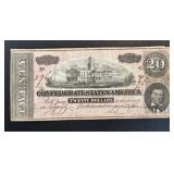 Confederate States of America Twenty Dollar Note - Dated 2/17/1864 (No. 296) Confederate States of America Twenty Dollar Note - Dated 2/17/1864 (No. 296)