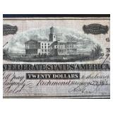 Confederate States of America Twenty Dollar Note - Dated 2/17/1864 (No. 296) Confederate States of America Twenty Dollar Note - Dated 2/17/1864 (No. 296)