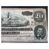 Confederate States of America Twenty Dollar Note - Dated 2/17/1864 (No. 296) Confederate States of America Twenty Dollar Note - Dated 2/17/1864 (No. 296)