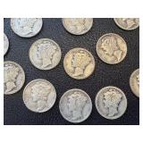 Mercury Dimes - 24 Circulated, Mixed Years (1920s-1940s) Mercury Dimes - 24 Circulated, Mixed Years (1920s-1940s)