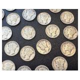 Mercury Dimes - 24 Circulated, Mixed Years (1920s-1940s) Mercury Dimes - 24 Circulated, Mixed Years (1920s-1940s)