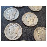 Mercury Dimes - 24 Circulated, Mixed Years (1920s-1940s) Mercury Dimes - 24 Circulated, Mixed Years (1920s-1940s)
