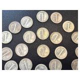 Mercury Dimes - 24 Circulated, Mixed Years (1920s-1940s) Mercury Dimes - 24 Circulated, Mixed Years (1920s-1940s)