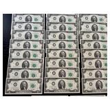 US Two-Dollar Bills - 43 Sequential Uncirculated Notes US Two-Dollar Bills - 43 Sequential Uncirculated Notes