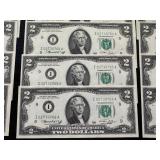 US Two-Dollar Bills - 43 Sequential Uncirculated Notes US Two-Dollar Bills - 43 Sequential Uncirculated Notes