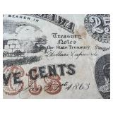 Confederate States Treasury Notes 25c & 50c (Lot of 2) Alabama 1863 2nd Series Confederate States Treasury Notes 25c & 50c (Lot of 2) Alabama 1863 2nd Series