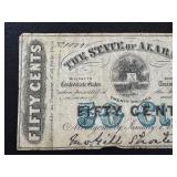 Confederate States Treasury Notes 25c & 50c (Lot of 2) Alabama 1863 2nd Series Confederate States Treasury Notes 25c & 50c (Lot of 2) Alabama 1863 2nd Series