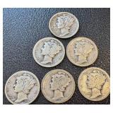 Mercury Dimes - 26 Coins Circulated (1916-1945) Mercury Dimes - 26 Coins Circulated (1916-1945)