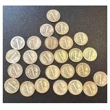 Mercury Dimes - 26 Coins Circulated (1916-1945) Mercury Dimes - 26 Coins Circulated (1916-1945)