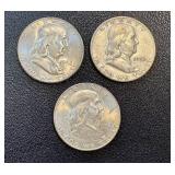 Ben Franklin Half Dollars 1952 (Lot of 3) - Philadelphia, Denver & San Francisco Ben Franklin Half Dollars 1952 (Lot of 3) - Philadelphia, Denver & San Francisco