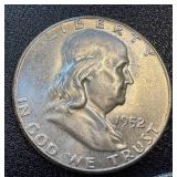 Ben Franklin Half Dollars 1952 (Lot of 3) - Philadelphia, Denver & San Francisco Ben Franklin Half Dollars 1952 (Lot of 3) - Philadelphia, Denver & San Francisco