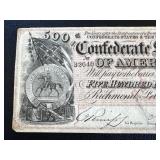 Confederate States of America 1864 $500 Note - Richmond Feb 17, 1864 - Serial 32648 Confederate States of America 1864 $500 Note - Richmond Feb 17, 1864 - Serial 32648
