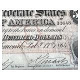 Confederate States of America 1864 $500 Note - Richmond Feb 17, 1864 - Serial 32648 Confederate States of America 1864 $500 Note - Richmond Feb 17, 1864 - Serial 32648