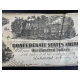 Confederate States of America $100 Note Richmond 1864 & 50 Cents Note Richmond 1864 (Lot of 2) Confederate States of America $100 Note Richmond 1864 & 50 Cents Note Richmond 1864 (Lot of 2)