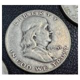 1951 Ben Franklin Half Dollar - 3 Coins (S & D Mint Marks) 1951 Ben Franklin Half Dollar - 3 Coins (S & D Mint Marks)