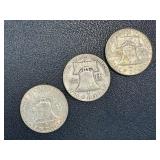 1951 Ben Franklin Half Dollar - 3 Coins (S & D Mint Marks) 1951 Ben Franklin Half Dollar - 3 Coins (S & D Mint Marks)