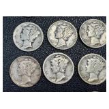 Mercury Dimes - 20 US Winged Liberty Head 10-Cent Coins (1916-1945) Mercury Dimes - 20 US Winged Liberty Head 10-Cent Coins (1916-1945)