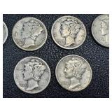 Mercury Dimes - 20 US Winged Liberty Head 10-Cent Coins (1916-1945) Mercury Dimes - 20 US Winged Liberty Head 10-Cent Coins (1916-1945)
