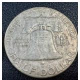 Benjamin Franklin Half Dollar Coins - 1953-D, 1954-S, 1955 Benjamin Franklin Half Dollar Coins - 1953-D, 1954-S, 1955