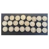 Mercury Dimes - 24 circulated coins, assorted dates Mercury Dimes - 24 circulated coins, assorted dates