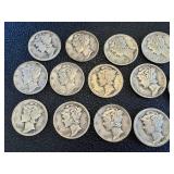 Mercury Dimes - 24 circulated coins, assorted dates Mercury Dimes - 24 circulated coins, assorted dates