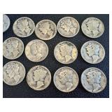 Mercury Dimes - 24 circulated coins, assorted dates Mercury Dimes - 24 circulated coins, assorted dates