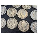 Mercury Dimes - 24 circulated coins, assorted dates Mercury Dimes - 24 circulated coins, assorted dates