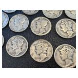 Mercury Dimes - 24 circulated coins, assorted dates Mercury Dimes - 24 circulated coins, assorted dates