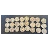 Mercury Dimes - 24 circulated coins, assorted dates Mercury Dimes - 24 circulated coins, assorted dates