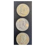 Benjamin Franklin Half Dollars - 1961, 1962, 1963 (Denver Mint, D) Benjamin Franklin Half Dollars - 1961, 1962, 1963 (Denver Mint, D)