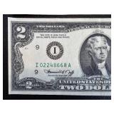 Jefferson Two-Dollar Bills - 1976 Series, Declaration of Independence Back (Pair) Jefferson Two-Dollar Bills - 1976 Series, Declaration of Independence Back (Pair)