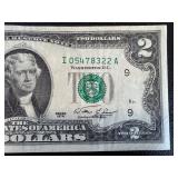 Jefferson Two-Dollar Bills - 1976 Series, Declaration of Independence Back (Pair) Jefferson Two-Dollar Bills - 1976 Series, Declaration of Independence Back (Pair)