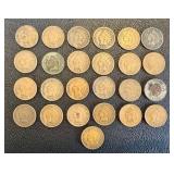 Indian Head Cent - 25 Coins Circulated, Varied Dates (1883-1907) Indian Head Cent - 25 Coins Circulated, Varied Dates (1883-1907)