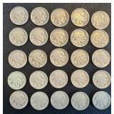Buffalo Nickels - 25 Coins, Circulated, Mixed Dates (Indian Head Nickels) Buffalo Nickels - 25 Coins, Circulated, Mixed Dates (Indian Head Nickels)