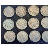 Buffalo Nickels - 25 Coins, Circulated, Mixed Dates (Indian Head Nickels) Buffalo Nickels - 25 Coins, Circulated, Mixed Dates (Indian Head Nickels)