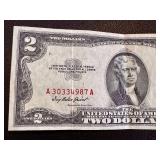 1953 Jefferson $2 Federal Reserve Note - Light Creases 1953 Jefferson $2 Federal Reserve Note - Light Creases