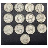 Washington Quarters 1934-1950 Set of 17 - Circulated, Sequential Dates Washington Quarters 1934-1950 Set of 17 - Circulated, Sequential Dates