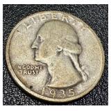 Washington Quarters 1935-1937 (10 Coins) Circulated Washington Quarters 1935-1937 (10 Coins) Circulated
