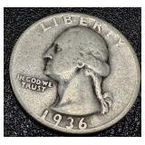 Washington Quarters 1935-1937 (10 Coins) Circulated Washington Quarters 1935-1937 (10 Coins) Circulated