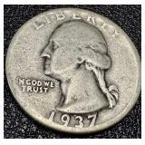 Washington Quarters 1935-1937 (10 Coins) Circulated Washington Quarters 1935-1937 (10 Coins) Circulated