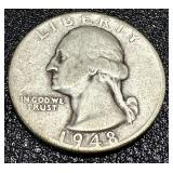 Washington Quarters - 15 Coins, 1941-1949 (No 1944; 1945 duplicates) Washington Quarters - 15 Coins, 1941-1949 (No 1944; 1945 duplicates)