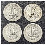 1934 Washington Quarters - 4 Coins 1934 Washington Quarters - 4 Coins