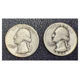 Washington Quarter 1944 - 2 Coins (1 with S Mint Mark) Washington Quarter 1944 - 2 Coins (1 with S Mint Mark)