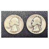 Washington Quarter 1944 - 2 Coins (1 with S Mint Mark) Washington Quarter 1944 - 2 Coins (1 with S Mint Mark)