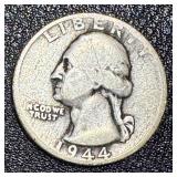 Washington Quarter 1944 - 2 Coins (1 with S Mint Mark) Washington Quarter 1944 - 2 Coins (1 with S Mint Mark)