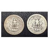 Washington Quarter 1944 - 2 Coins (1 with S Mint Mark) Washington Quarter 1944 - 2 Coins (1 with S Mint Mark)